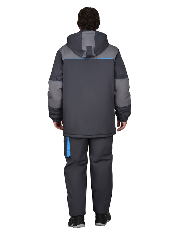 Костюм "ДВИН" зимний, т.серый со ср.серым и голубой отделкой — изображение 2