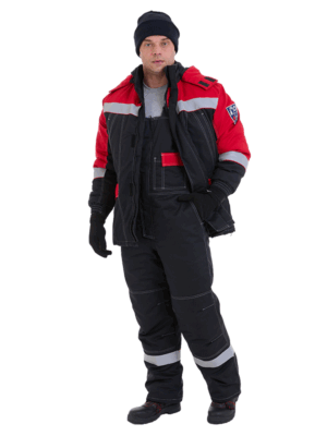 Костюм Олимп утепленный черно-красный