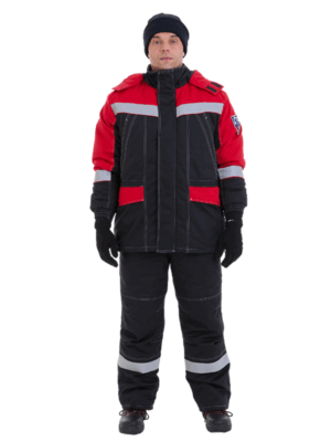 Костюм Олимп утепленный черно-красный