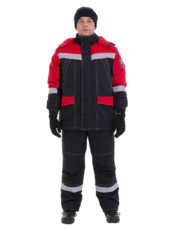 Костюм Олимп утепленный черно-красный