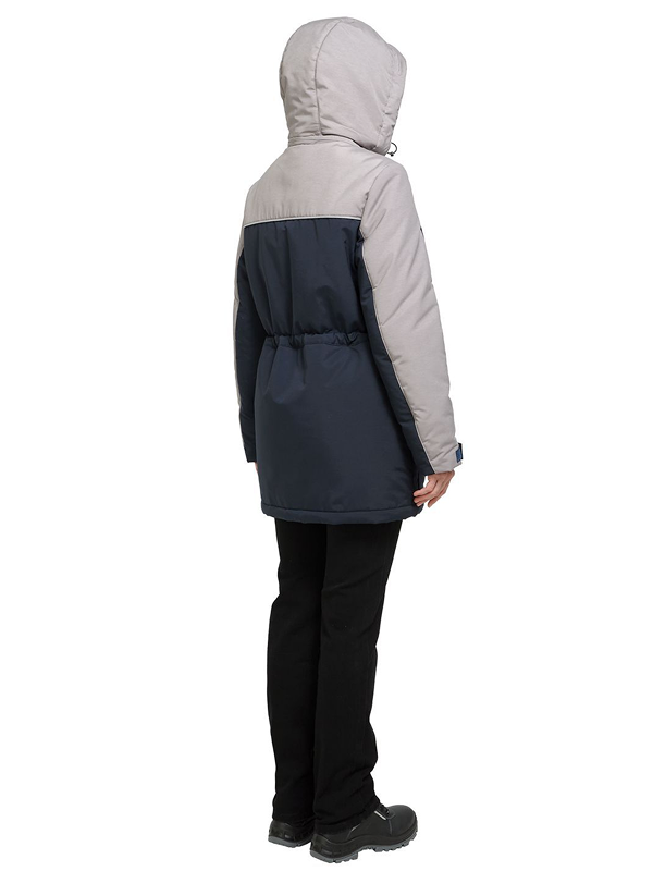 Куртка женская утепленная рабочая Альфа синяя с серым
