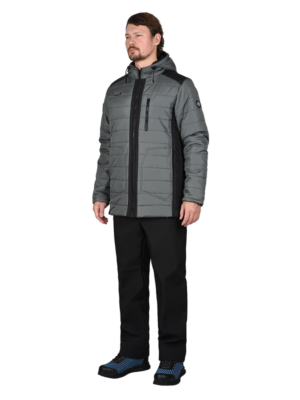 Куртка зимняя УРБАН, серая с черным