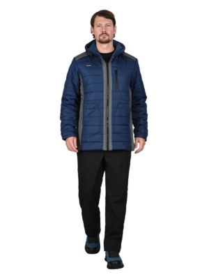 Куртка зимняя УРБАН, синяя с серым