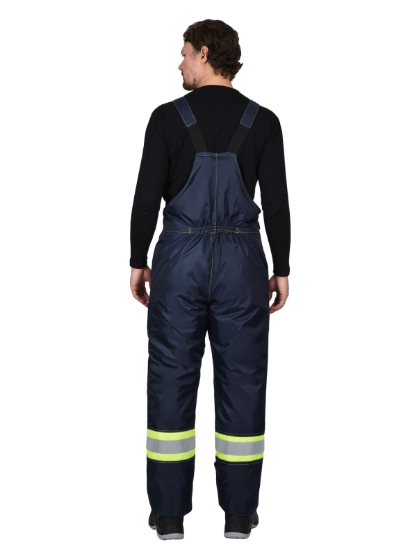 Полукомбинезон зимний "ТЕРМИНАЛ", синий с лимонным и СОП — изображение 2