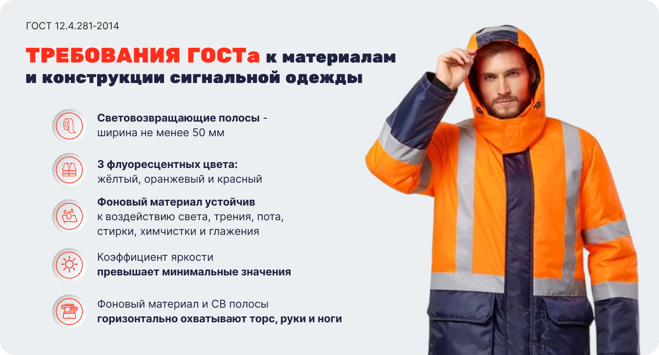 Требования ГОСТа к материалам и конструкции сигнальной одежды Требования ГОСТа к материалам и конструкции сигнальной одежды