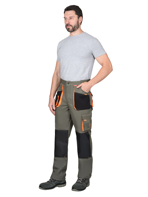 Костюм "МАНХЕТТЕН" куртка с брюками, олив. с оранж. и чер. — изображение 3