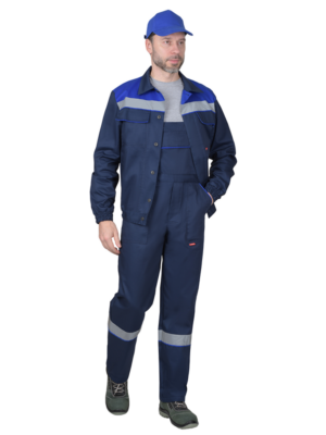 Костюм МАСТЕР цв. темно-синий с вас. отделкой