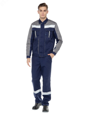 Костюм рабочий мужской летний Оптима синий-серый