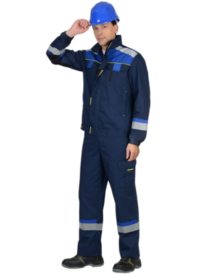 Костюм "БОСТОН" куртка, п/к, темно-синий с васильковой и чер. отд.