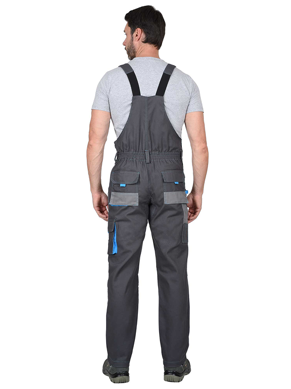 Костюм "ДВИН" куртка, п/к т.серый со ср.серым и голубой отделкой пл. 275 г/кв.м