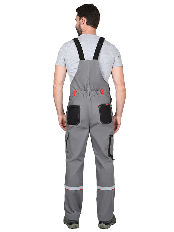 Костюм "СТАН" куртка, п/к ср.серый с черной и красной отделкой