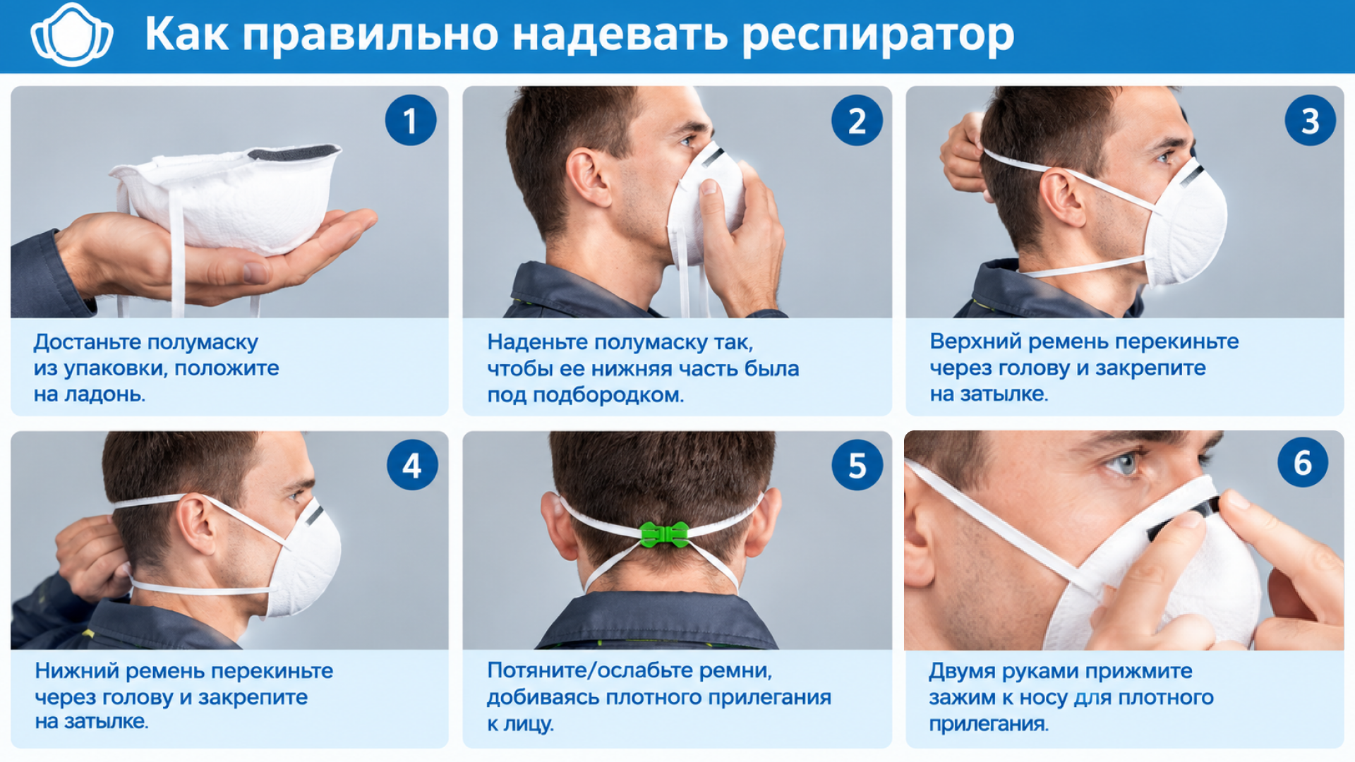 Как правильно надевать респиратор